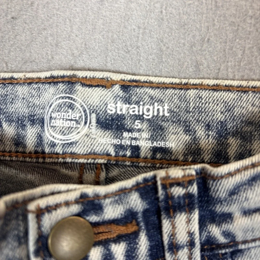 Wonder Nation Boys Straight Jeans‎ Size 5 Blue Adjustable Waist Denim NWT